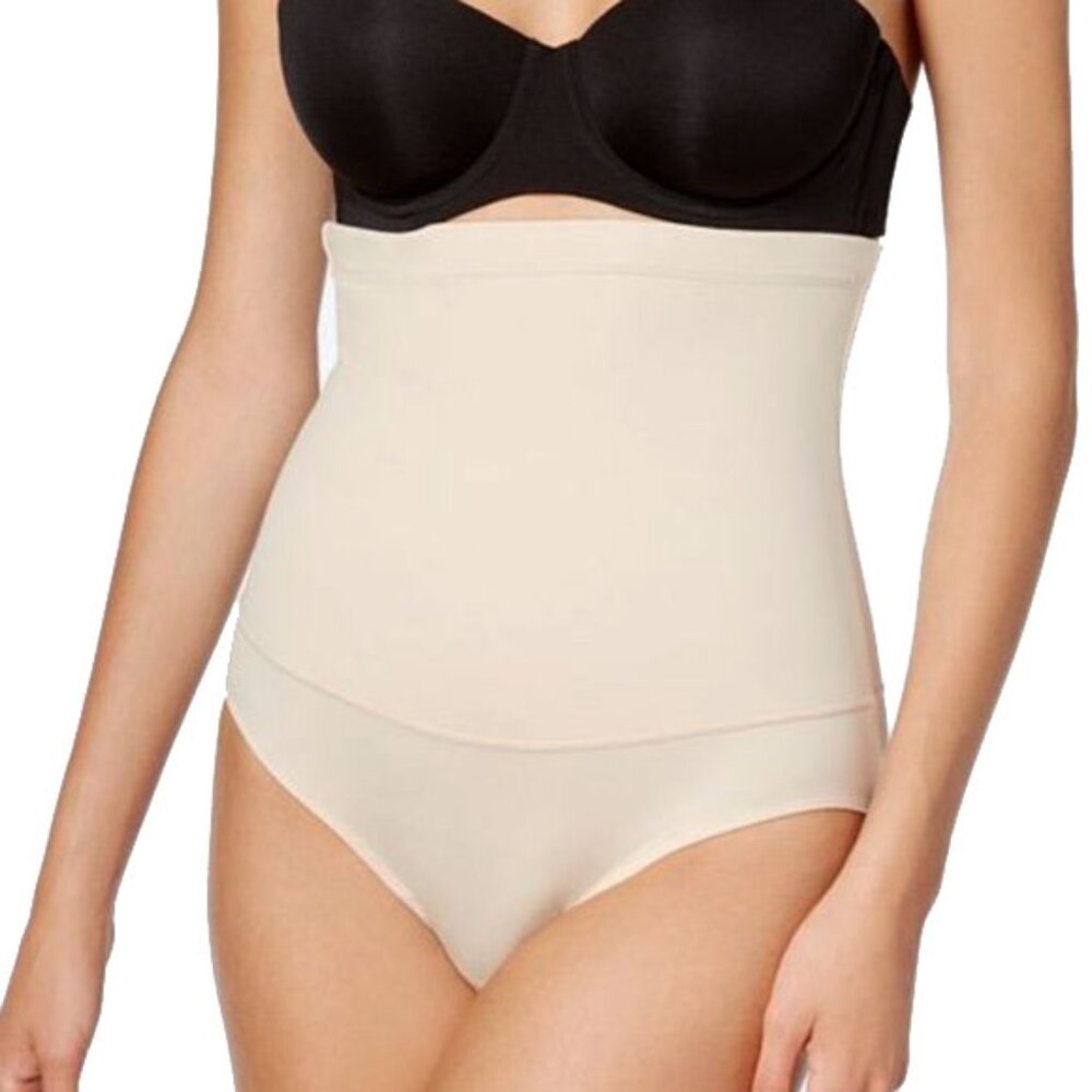 NWT Maidenform 1854 Firm Control High Waist Brief XL 14-16 Latte Lift Nude